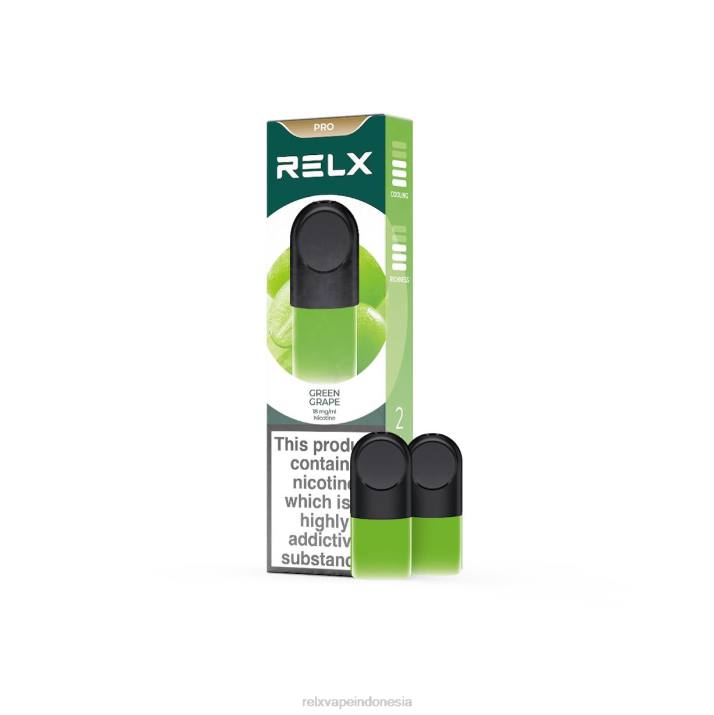 RELX pod pro - 2 pod anggur hijau - Vape RELX Sekali Pakai 2R6Z1