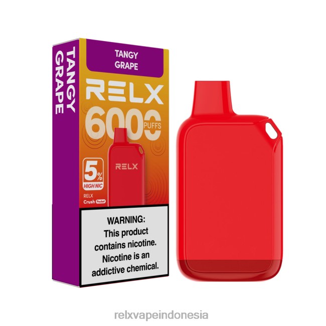 Harga RELX Vape - RELX Crush Pocket 6000 5% tinggi bagus anggur tajam FT8HX27