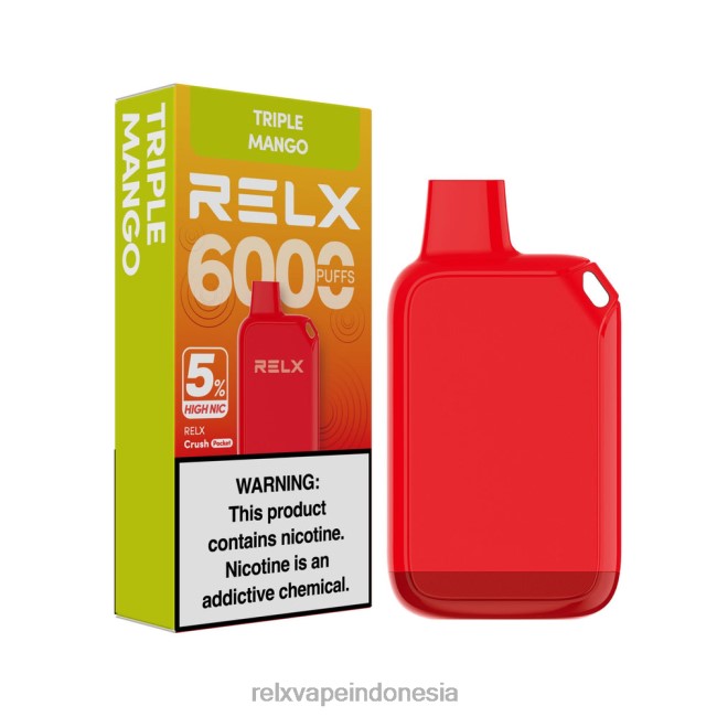 RELX Vape Indonesia - RELX Crush Pocket 6000 5% tinggi bagus mangga rangkap tiga FT8HX26