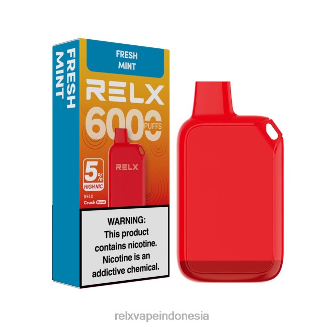 RELX Vape Online - RELX Crush Pocket 6000 5% tinggi bagus daun mint segar FT8HX29